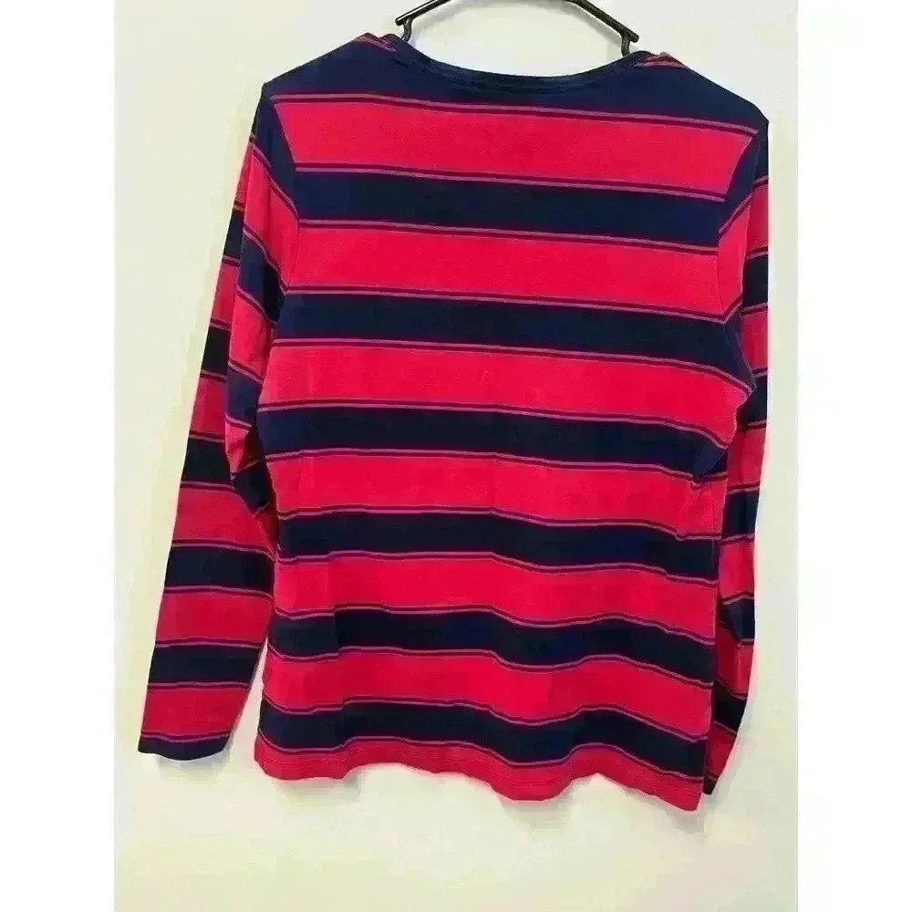 Lands End  Ladies Long Sleeve Striped Tshirt - Picture 2 of 4